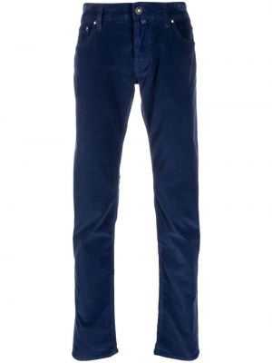 Menčestrové rovné nohavice s nízkym pásom Jacob Cohen modrá
