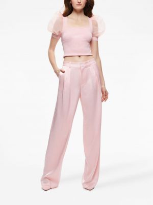 Plisseeritud sirged püksid Alice + Olivia roosa