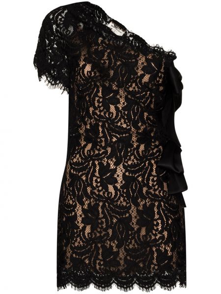 Vestido de cóctel de encaje Saint Laurent negro