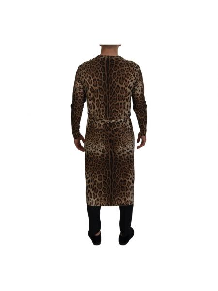 Cárdigan de lana leopardo Dolce & Gabbana marrón