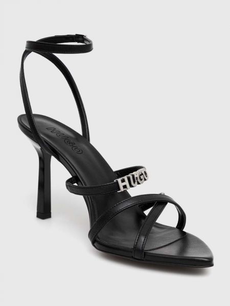 Sandały skórzane Hugo czarne