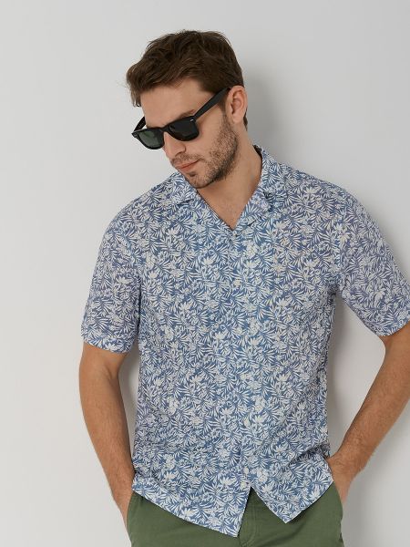 Camisa slim fit con estampado con estampado tropical Roberto Verino