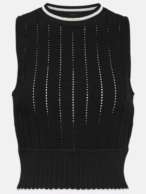Sweter bez rękawów Victoria Beckham czarny