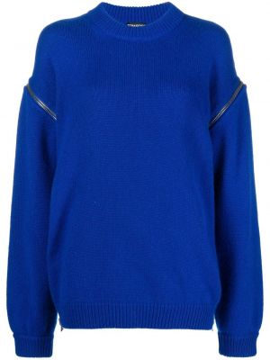 Kašmírový sveter na zips Tom Ford modrá