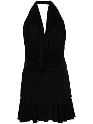 Saténové koktejlové šaty Misbhv černé