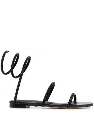 Kožené sandále bez podpätku Paul Warmer čierna