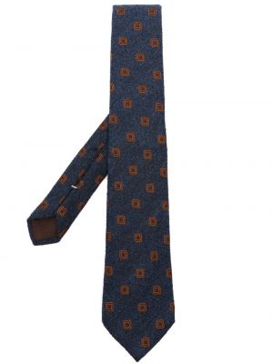 Cravatta con stampa con motivo geometrico Canali blu