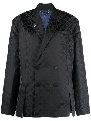 Jacquard overdimensjonert lang blazer Charles Jeffrey Loverboy svart