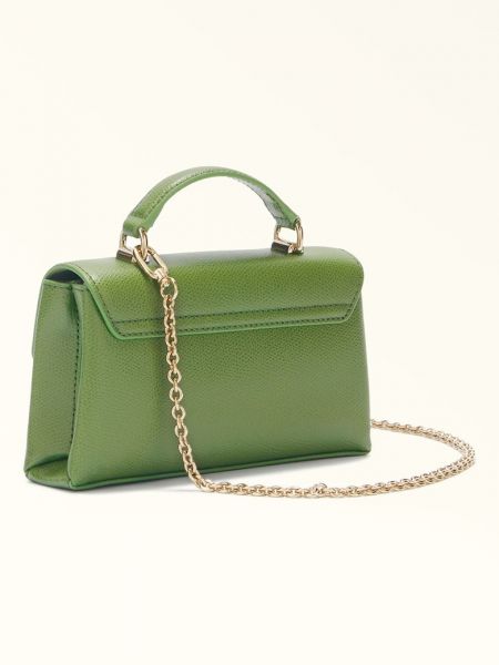 Кожаная мини сумочка Furla зеленая