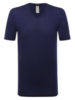 Хлопковая футболка Hanro синяя