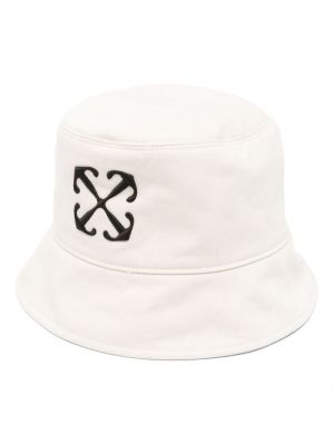 Mütze mit stickerei aus baumwoll Off-white