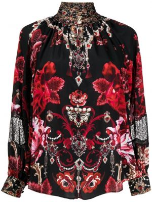 Bluza s cvetličnim vzorcem s potiskom Camilla