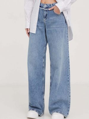 Jeansy z wysoką talią Karl Lagerfeld Jeans niebieskie
