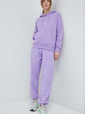 Хлопковые брюки Champion фиолетовые
