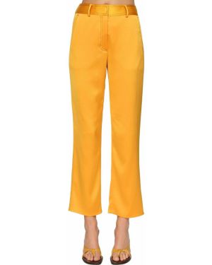 Kalhoty s vysokým pasem s páskem Sies Marjan - žlutá