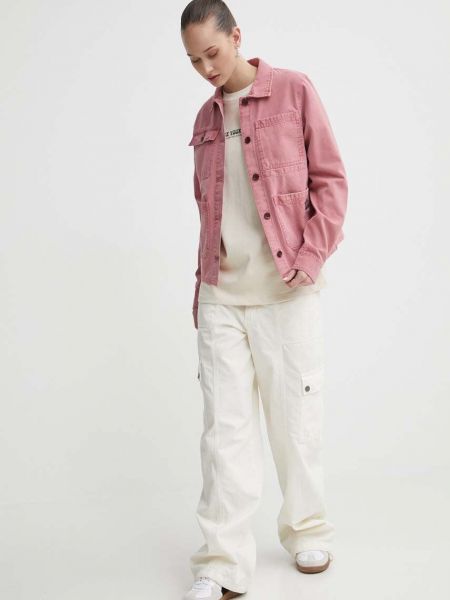 Pamučna jakna Superdry ružičasta