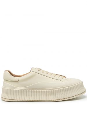 Blonder lær snøring sneakers Jil Sander brun