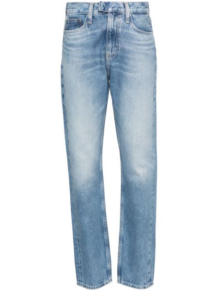 Kokvilnas slim fit skinny fit džinsi Calvin Klein Jeans zils