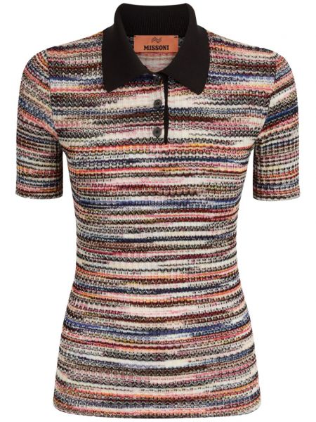 Strikket poloshirt Missoni sort