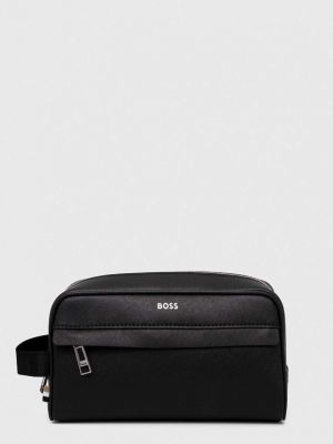 Usnjena kozmetična torbica Boss črna