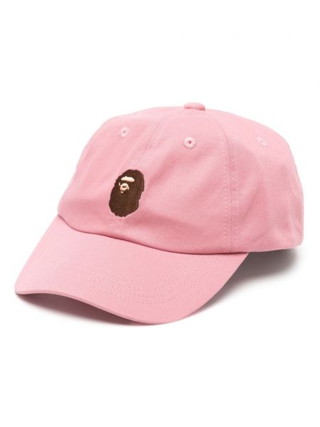 Pamuk işlemeli beyzbol şapkası A Bathing Ape® pembe