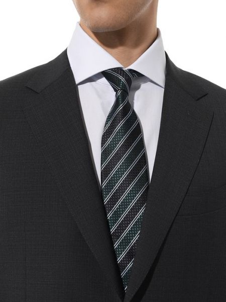 Шелковый галстук Zegna зеленый