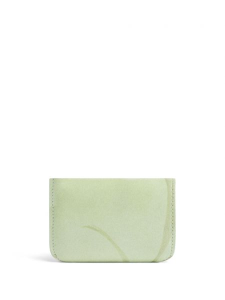 Kožená peněženka s potiskem Balenciaga zelená