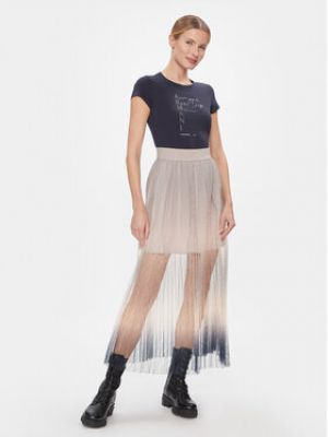 Midi sukně Armani Exchange béžové