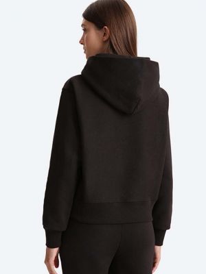Fleece μπλούζα με κουκούλα Woolrich μαύρο