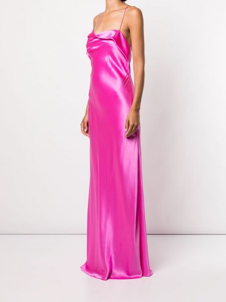 Jedwabna sukienka wieczorowa Michelle Mason różowa