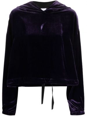 Aksamitna bluza z kapturem Aspesi fioletowa