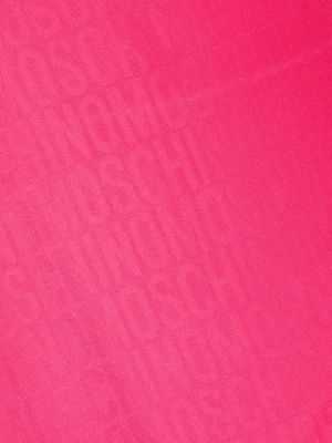 Echarpe en soie à imprimé Moschino rose