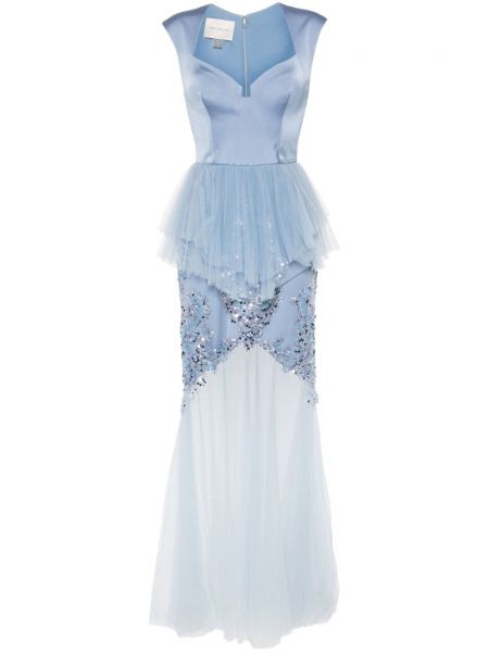Φόρεμα κορσέ με παγιέτες Gemy Maalouf μπλε