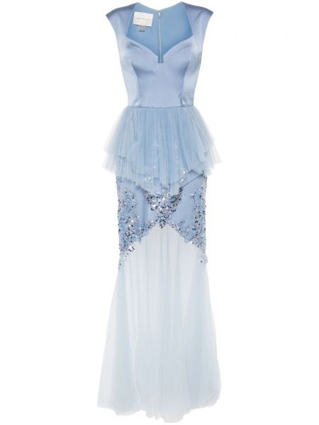 Robe corset à paillettes Gemy Maalouf bleu