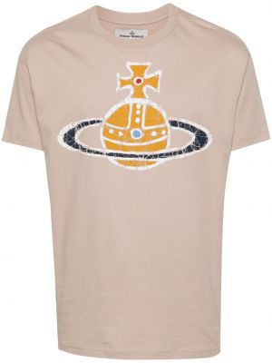 T-shirt aus baumwoll mit print Vivienne Westwood beige