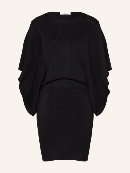 Pletené pletené pouzdrové šaty Reiss černé