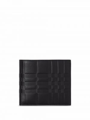 Kostkovaná kožená peněženka Burberry černá