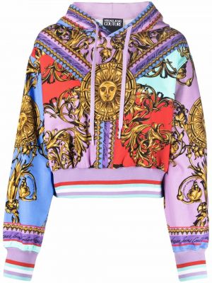 Trykt floral hettegenser Versace Jeans Couture lilla