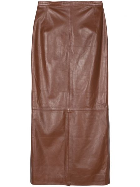 Kožená sukně Manokhi hnědé