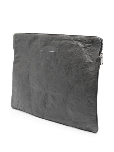 Kožená taška na notebook Mm6 Maison Margiela šedá