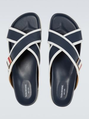 Sandale din piele Thom Browne albastru