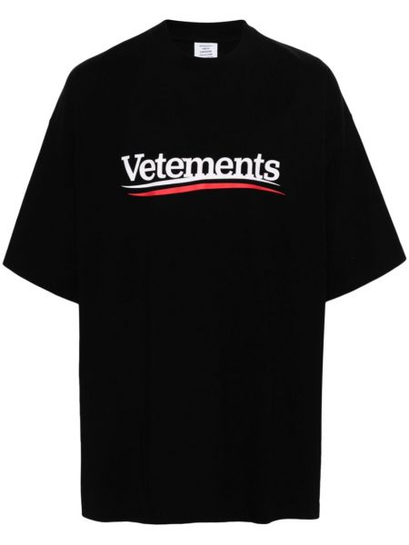 Pamučna majica s printom Vetements crna