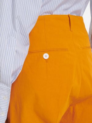 Laza szabású pamut magas derekú nadrág Plan C narancsszínű