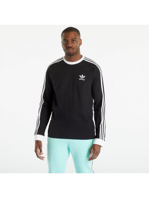 Μακρυμάνικη ριγέ μπλούζα Adidas Originals μαύρο