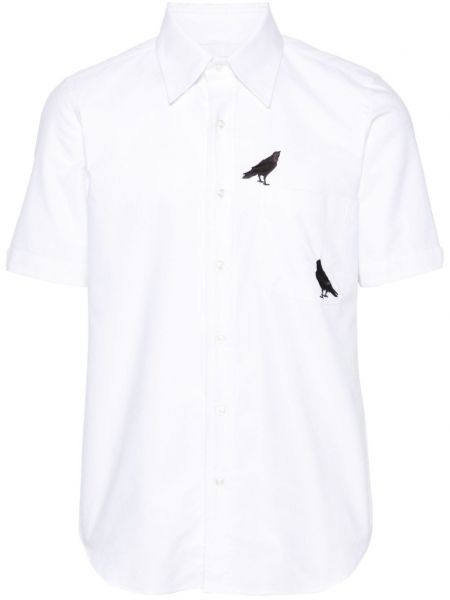 Памучна риза бродирана Thom Browne бяло