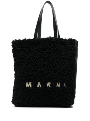 Brodert shoppingbag Marni svart