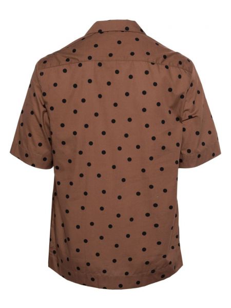 Punktotas kokvilnas krekls ar apdruku Paul Smith brūns