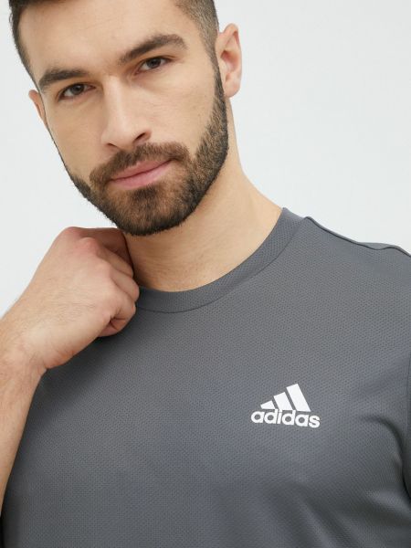 Majica jednobojna kratki rukavi Adidas Performance siva