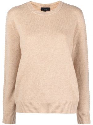 Pull en cachemire col rond Theory marron