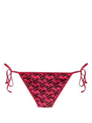 Bikini à imprimé Versace rouge